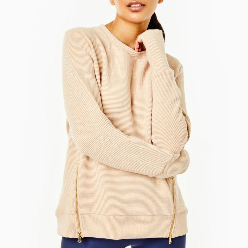 Addison Bay Everday Pullover - Heather Camel Rib